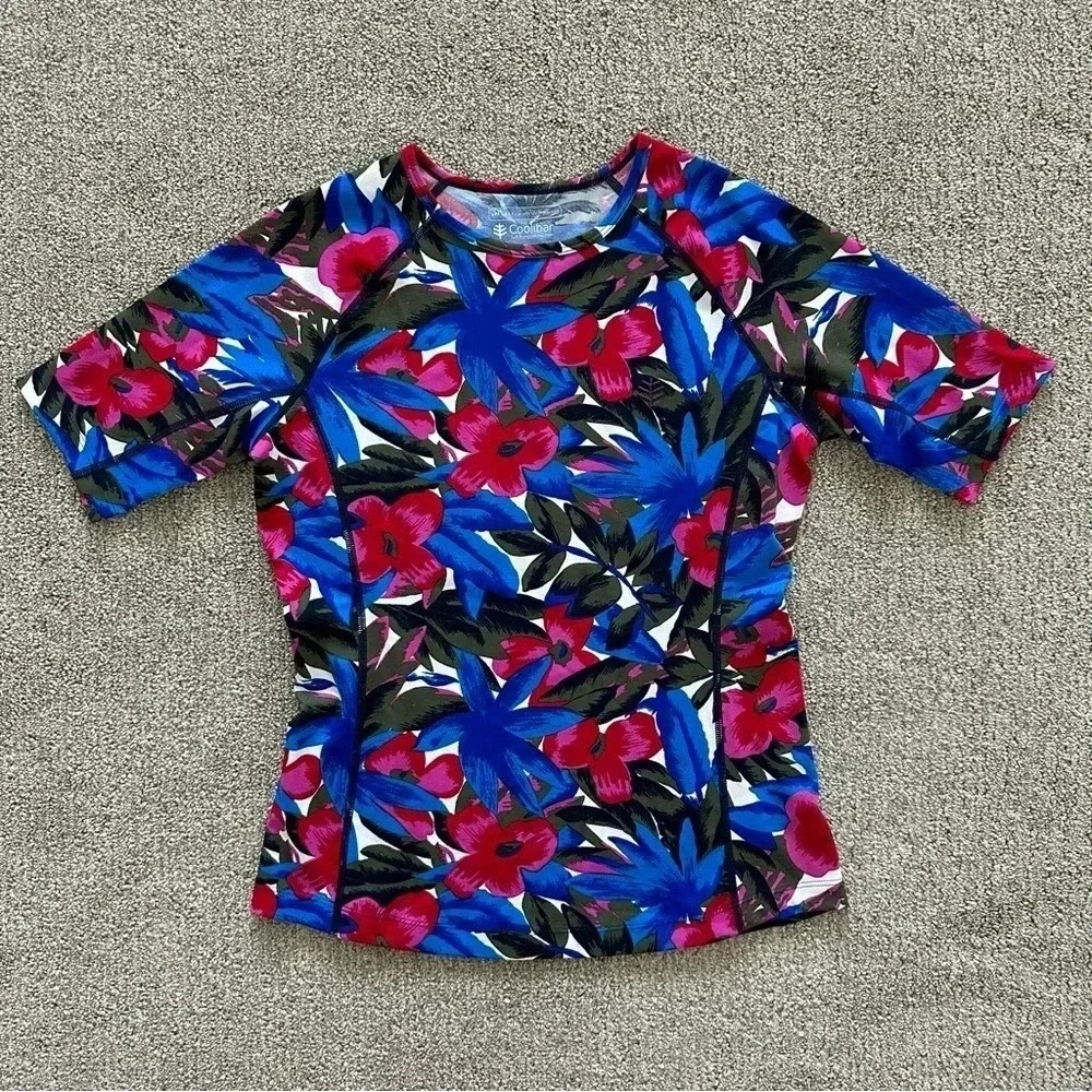 Coolibar Women's Hightide Short Sleeve Swim Shirt UPF 50+‎ Size XS